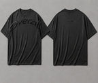 Overall Men’s Oversized Printed T-Shirt Black Crew Neck Short Sleeve Casual Streetwear
