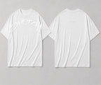 Overall Men’s Oversized Printed T-Shirt Black Crew Neck Short Sleeve Casual Streetwear