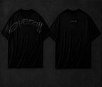 Overall Men’s Oversized Printed T-Shirt Black Crew Neck Short Sleeve Casual Streetwear